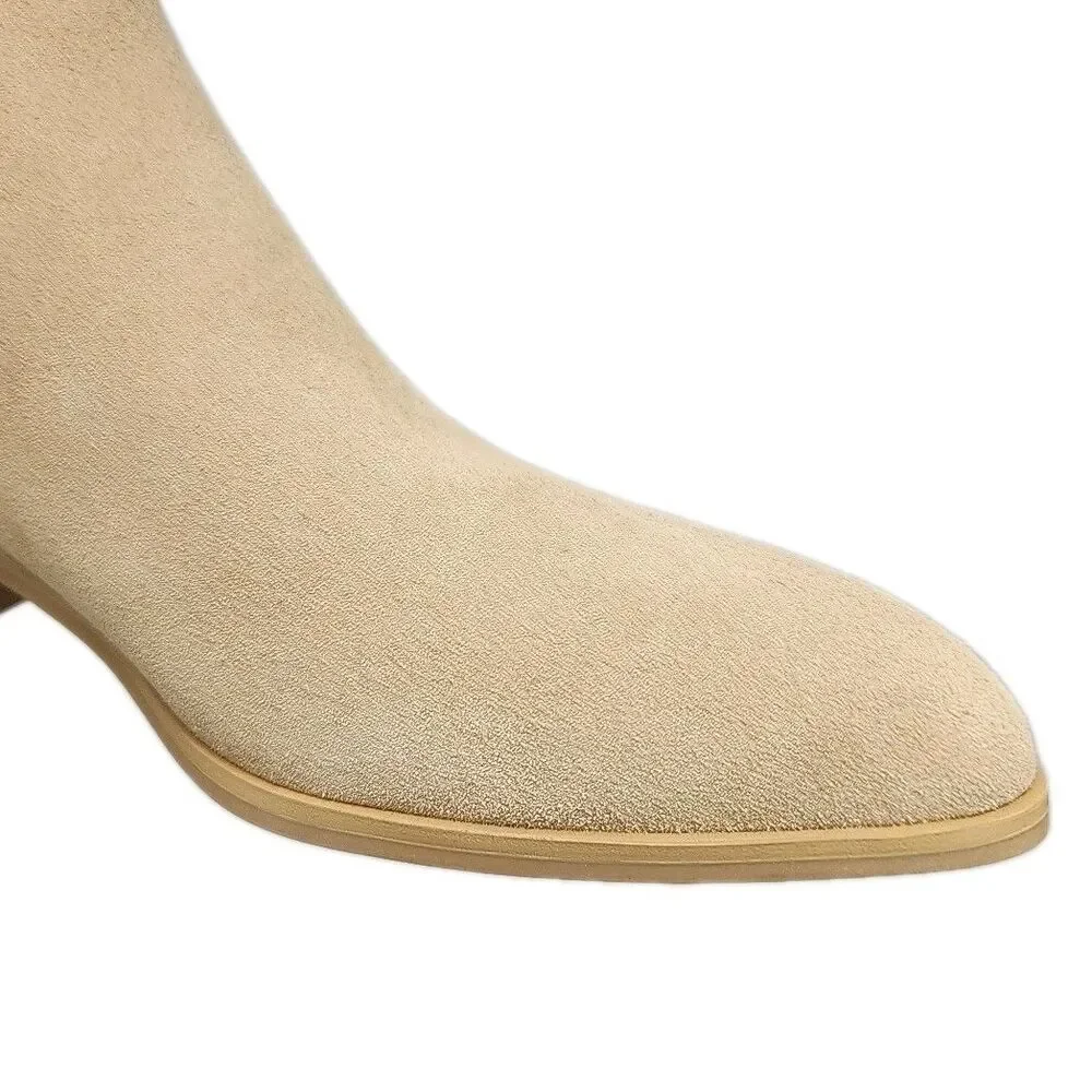 Dolce Vita Avie Ankle Boots Women Size 11 Beige Dune Suede Leather 2